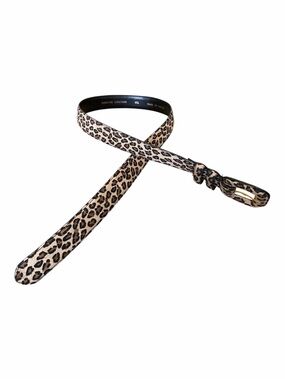 Women’s Animal Print Leather Belt Tan Black SIZE ML EUC